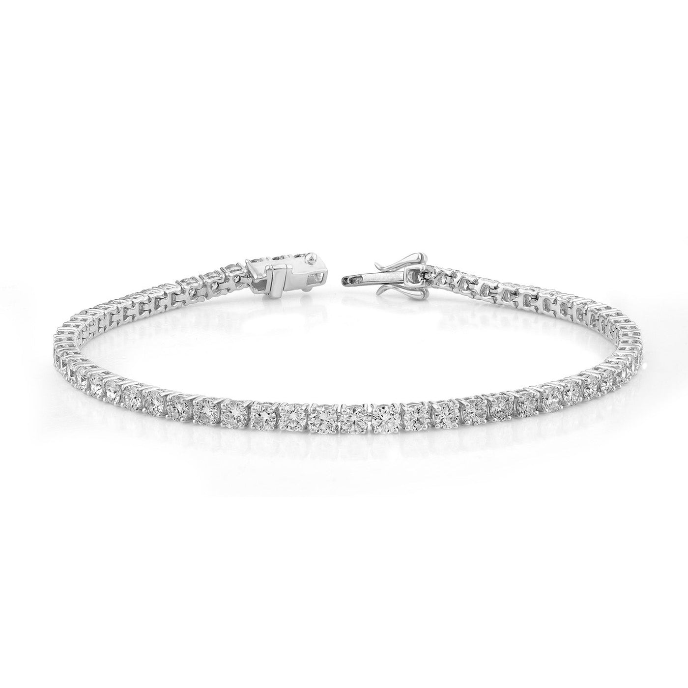 Bracelet tennis en or blanc 18 carats avec diamants cultivés en laboratoire de 2,00 ct