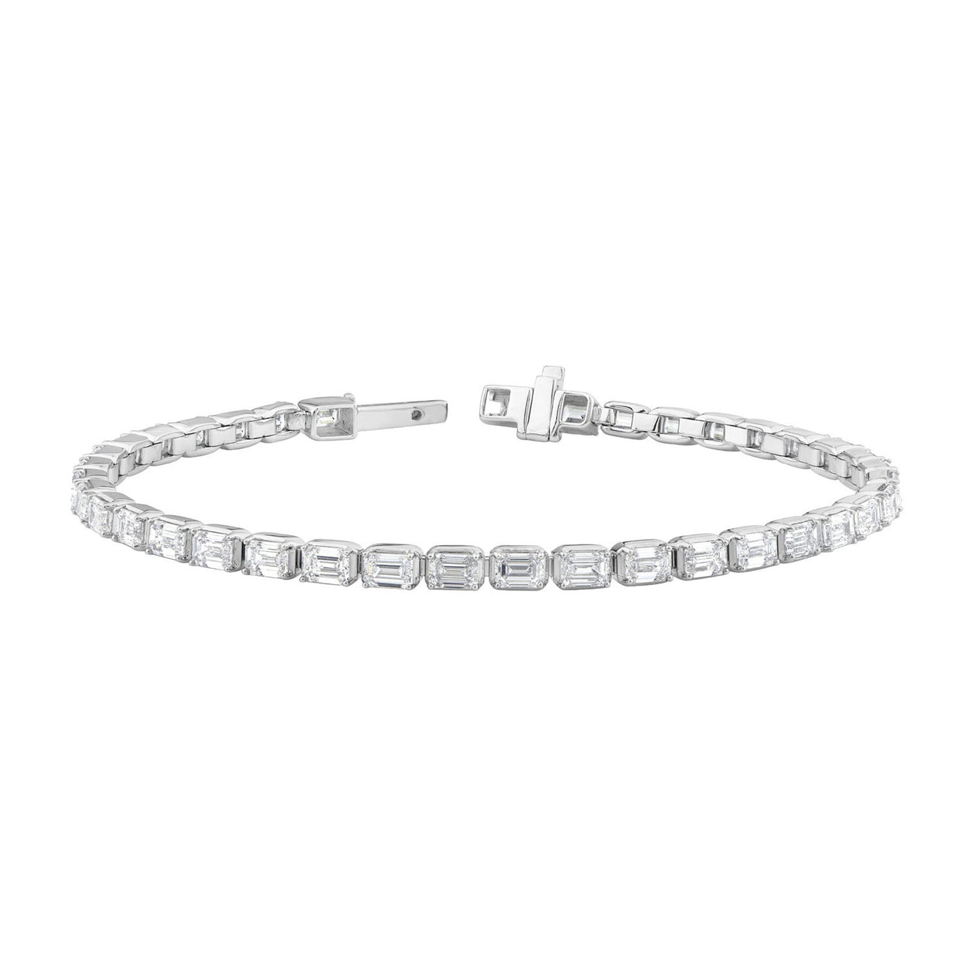 Bracelet en or blanc 18 carats avec diamants de laboratoire de 7,25 ct