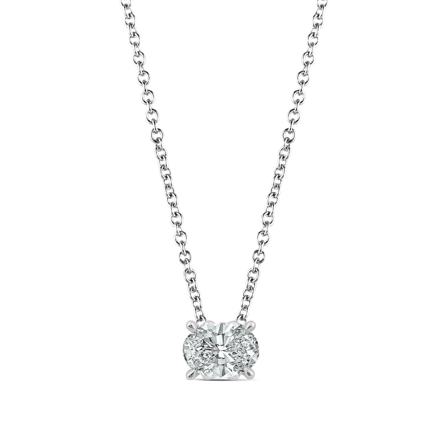 Collier en or blanc 18 carats avec diamants de 0,70 ct cultivés en laboratoire