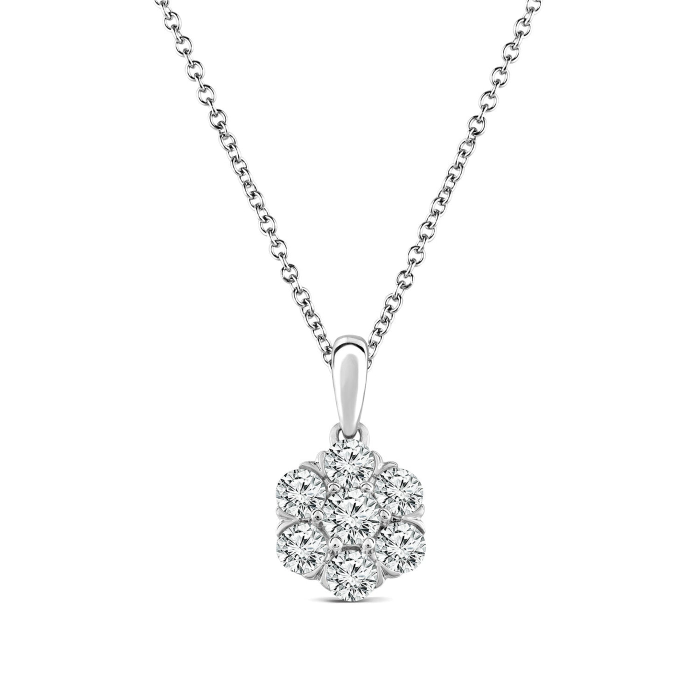 Collier en or blanc 18 carats avec diamants cultivés en laboratoire de 1,00 ct