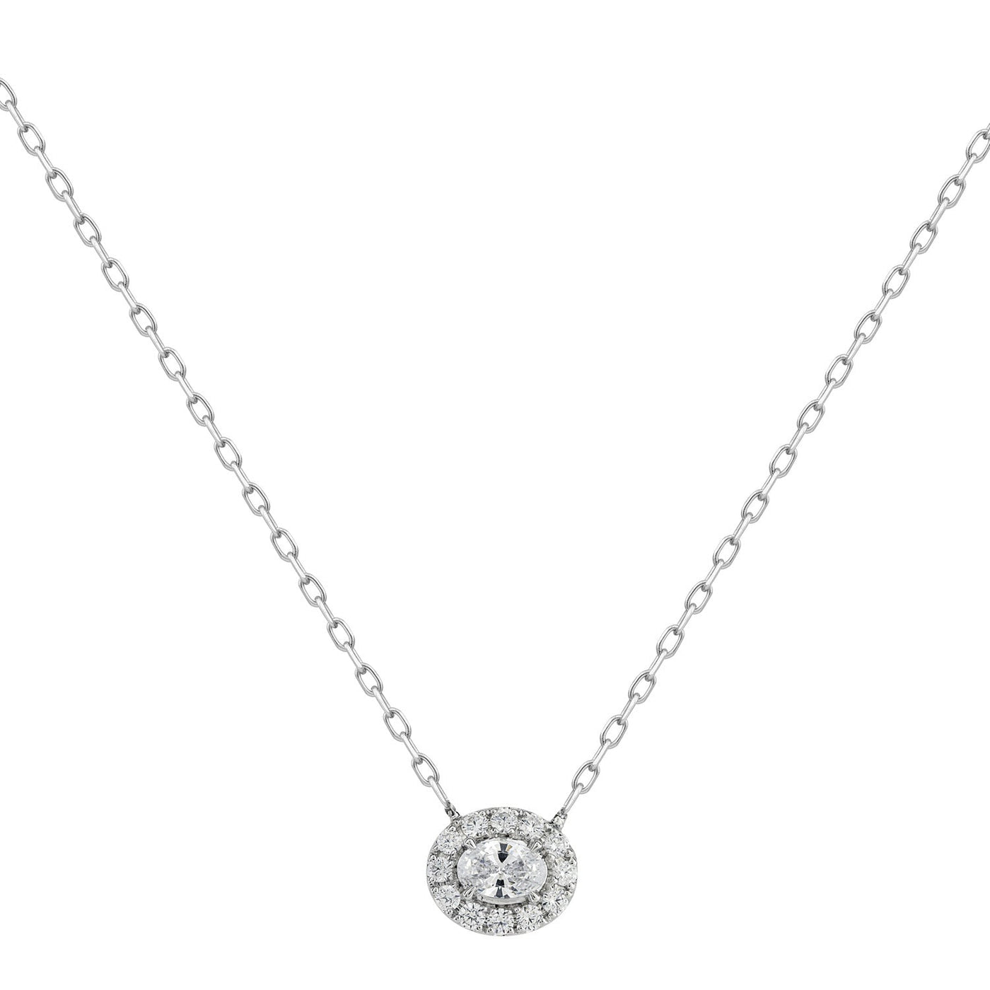 Collier en or blanc 18 carats avec diamants de 0,78 ct cultivés en laboratoire