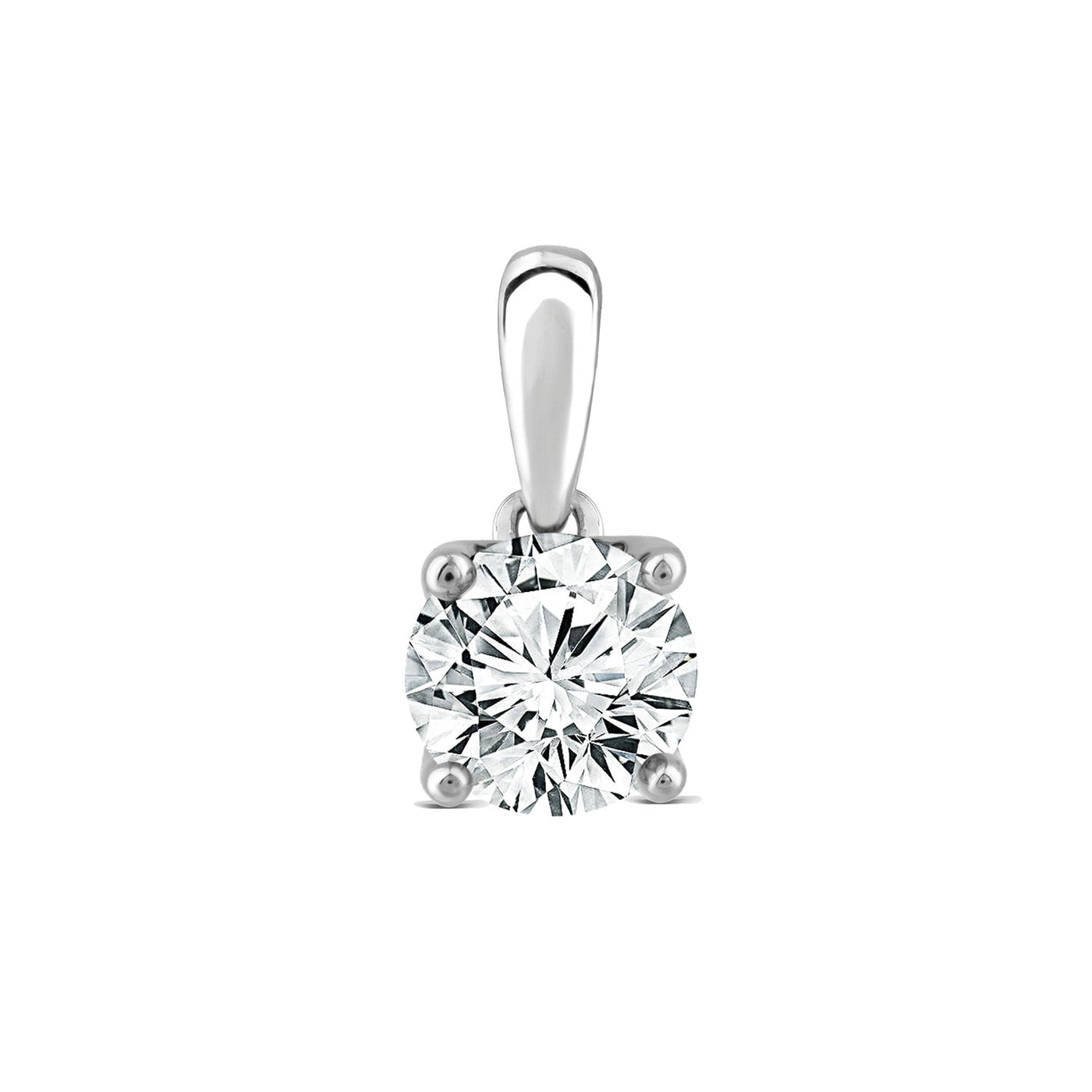 Pendentif en or blanc 18 carats avec diamant de 0,70 ct cultivé en laboratoire