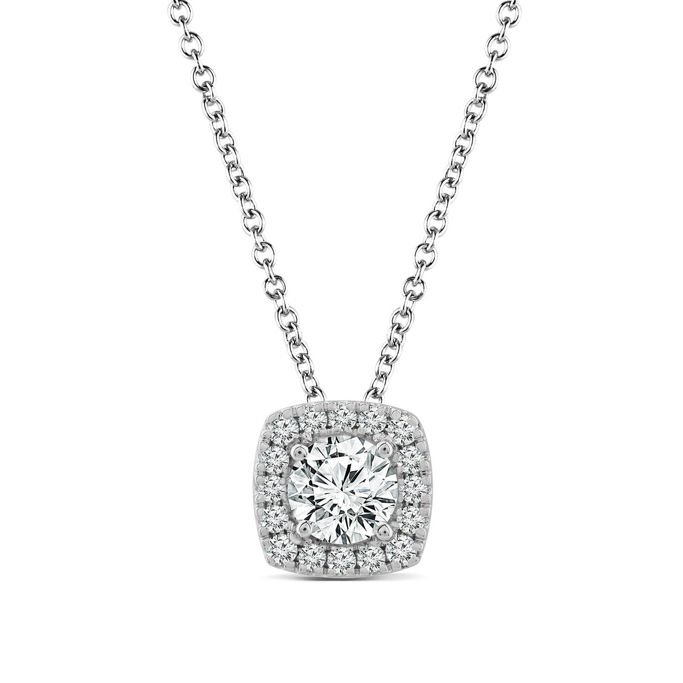 Collier en or blanc 18 carats avec diamants cultivés en laboratoire de 1,00 ct