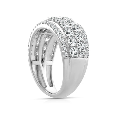 Bague en or blanc 18 carats avec diamants de 2,00 ct cultivés en laboratoire