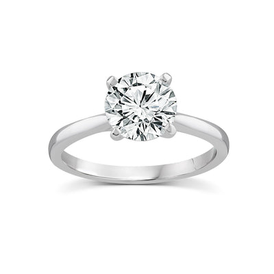 Bague en or blanc 18 carats avec diamant de 1,50 ct cultivé en laboratoire