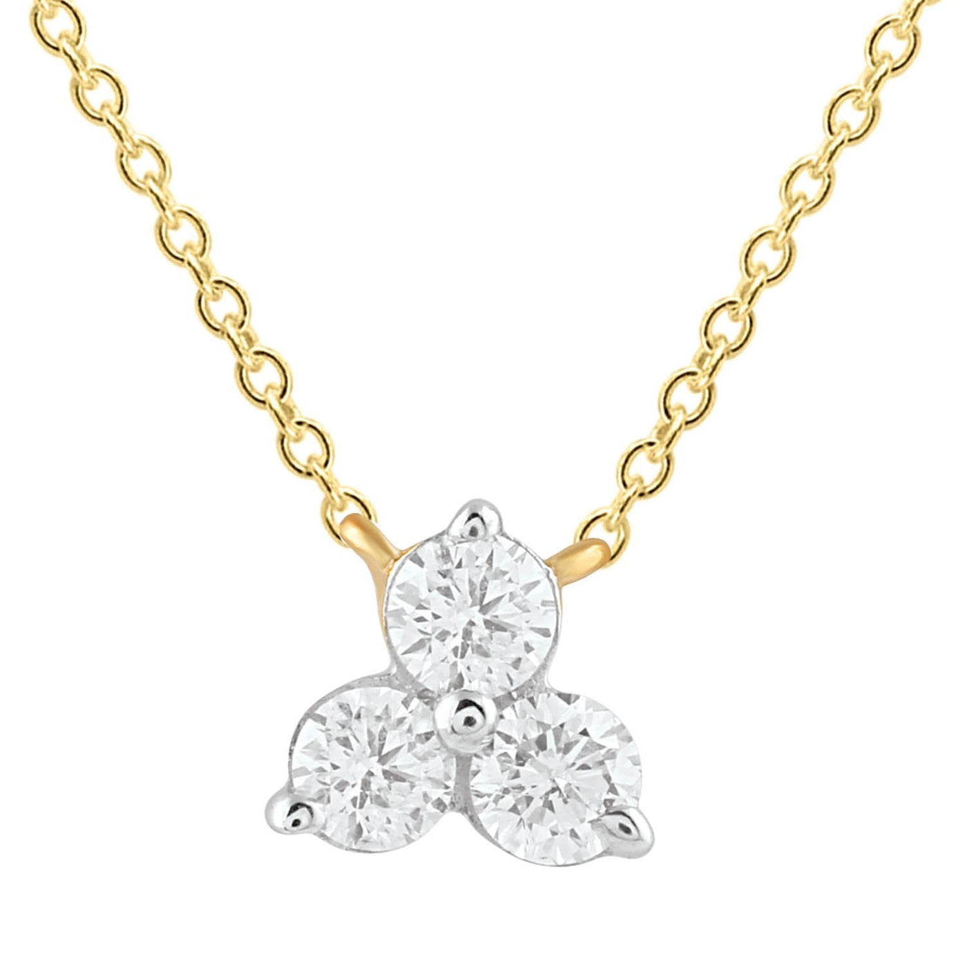 Collana con diamanti da 0,15 ct in oro giallo 9K