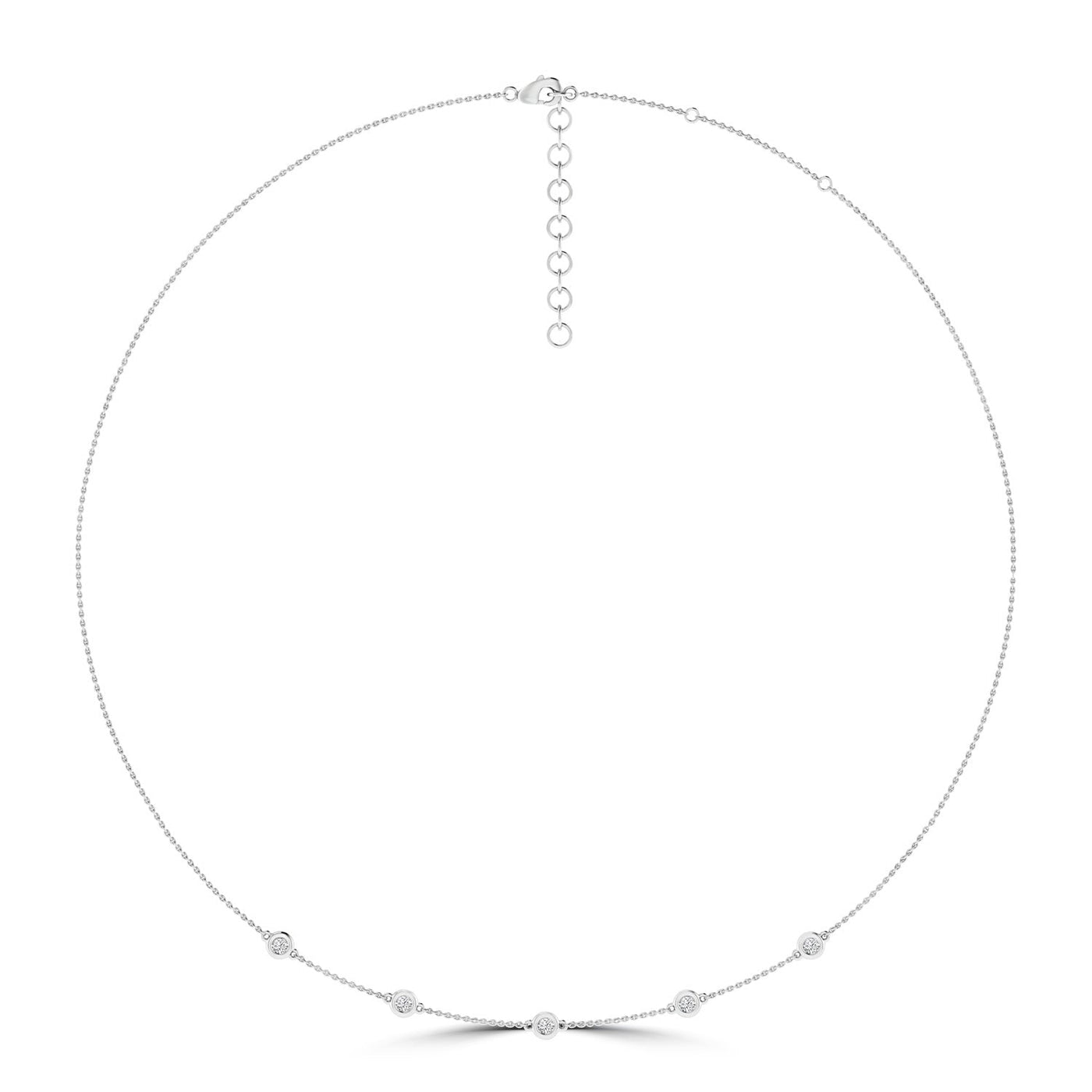 Diamond Necklace with 0.25ct Diamonds in 9K White Gold