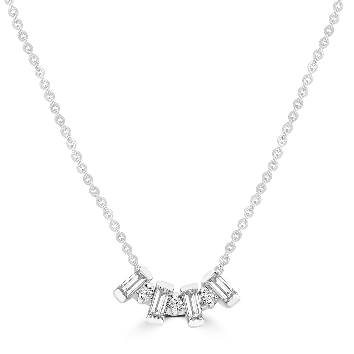 0.10ct HI I1 Diamond Necklace 40-45cm in 9K White Gold