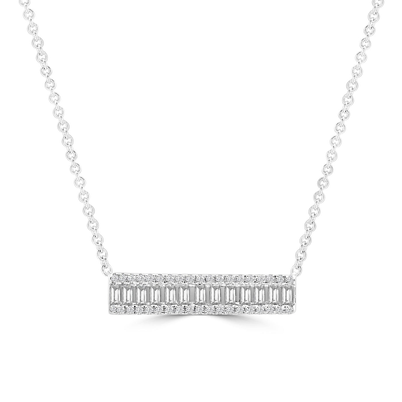 Collier en or blanc 9 carats avec diamants HI I1 de 0,18 ct, 45 cm