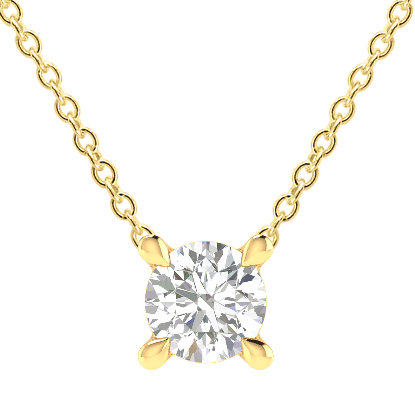 Diamond Round Necklace with 0.25ct Diamonds in 9K Yellow Gold