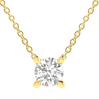 Diamond Round Necklace with 0.25ct Diamonds in 9K Yellow Gold