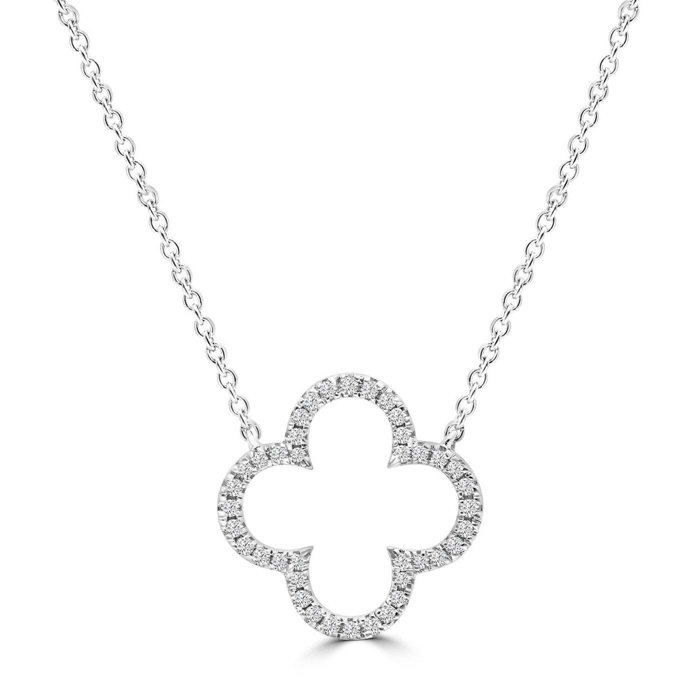 Collier en or blanc 9 carats avec diamants 0,12 ct HI I1 45 cm