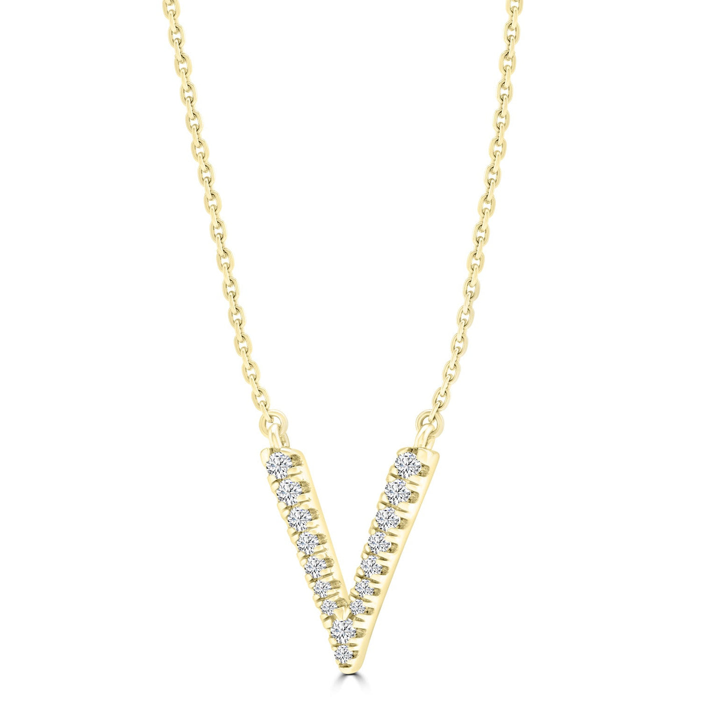 Collier en or jaune 9 carats avec diamants 0,10 ct HI I1 40-45 cm