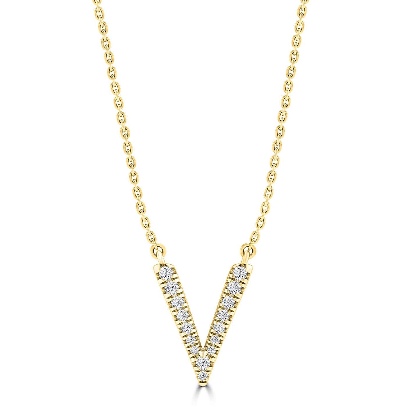 Collier en or jaune 9 carats avec diamants 0,10 ct HI I1 40-45 cm