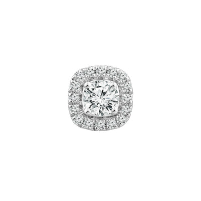 Halo Stud Pendant with 0.33ct Diamonds in 9K White Gold - PF-6132-W