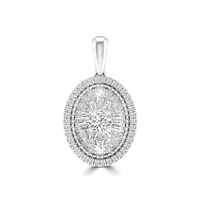 0.50ct HI I1 Diamond Pendant in 9K White Gold