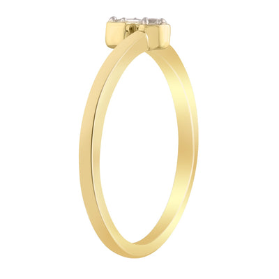 Bague en or jaune 9 carats avec diamants de 0,05 ct