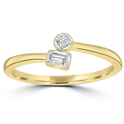 Bague en or jaune 9 carats avec diamants de 0,05 ct