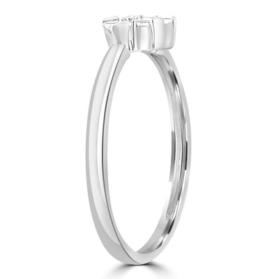 Anello con diamante HI I1 da 0,10 ct in oro bianco 9K