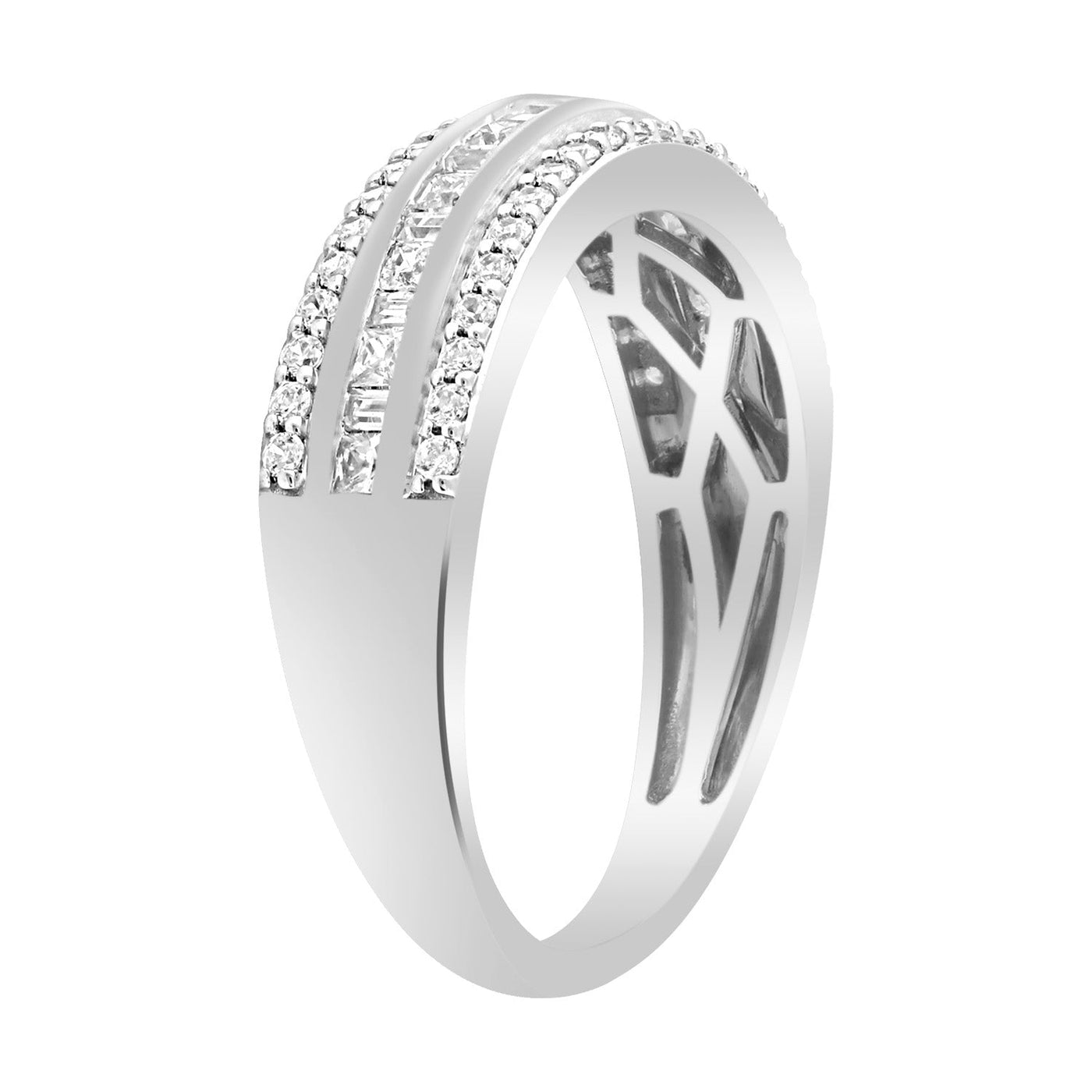 Bague en or blanc 9 carats avec diamants de 0,62 ct