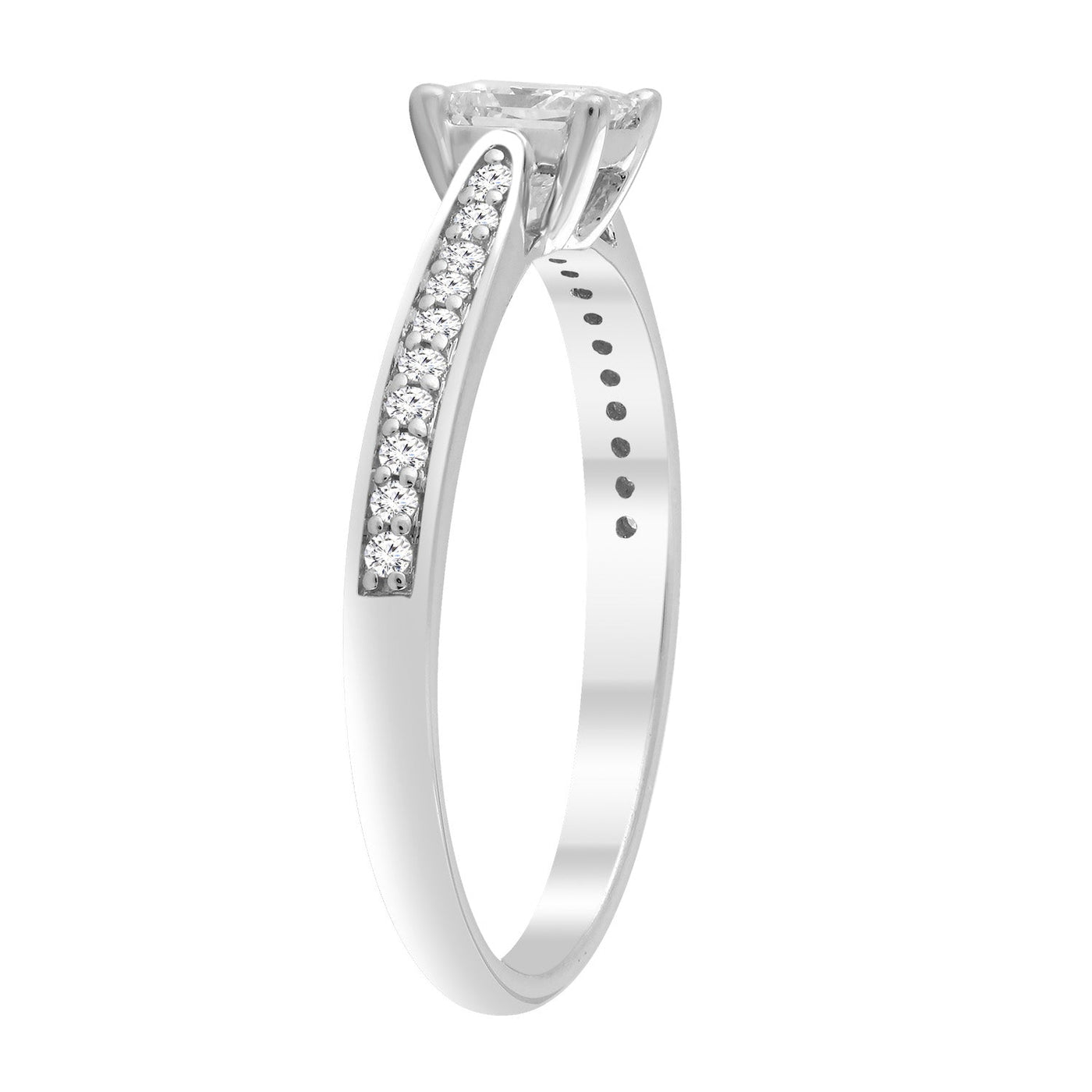 Bague en or blanc 9 carats avec diamants de 0,63 ct