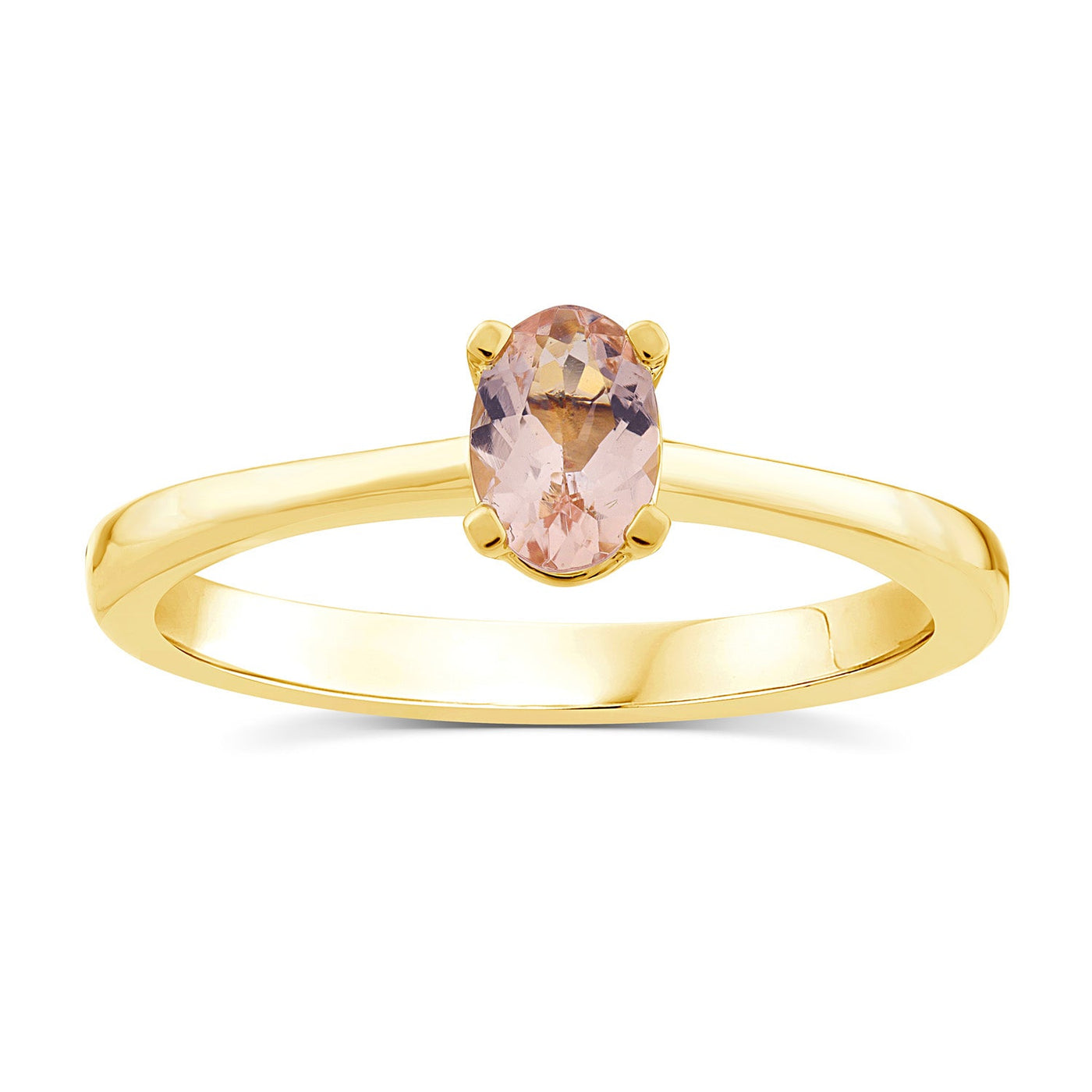 Bague Morganite en or jaune 9 carats