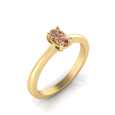 Bague Morganite en or jaune 9 carats