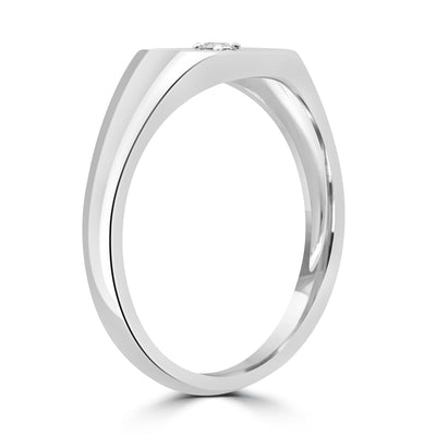 Bague en or blanc 9 carats avec diamant HI I1 de 0,03 ct