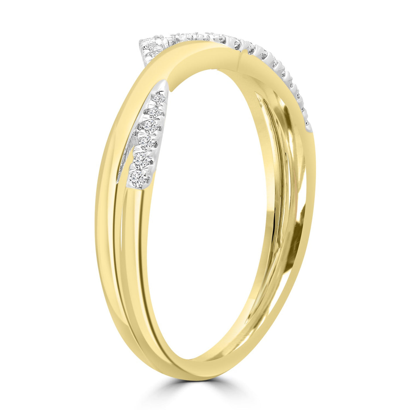 Bague en or jaune 9 carats avec diamant HI I1 de 0,09 ct