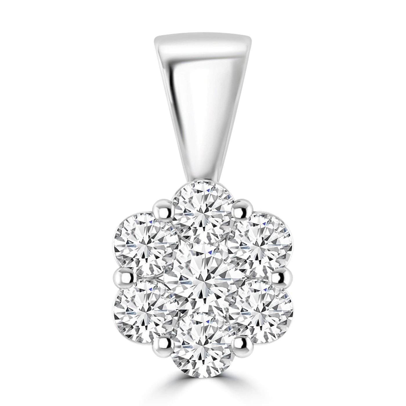 Cluster Diamond Pendant with 0.33ct Diamonds in 9K White Gold - RJ9WPCLUS33GH