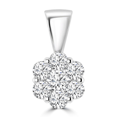 Cluster Diamond Pendant with 0.33ct Diamonds in 9K White Gold - RJ9WPCLUS33GH