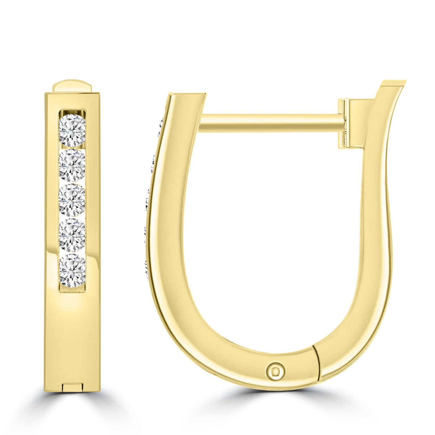 Orecchini Huggie con diamanti da 0,15 ct in oro giallo 9K - RJO9YHUG15GH