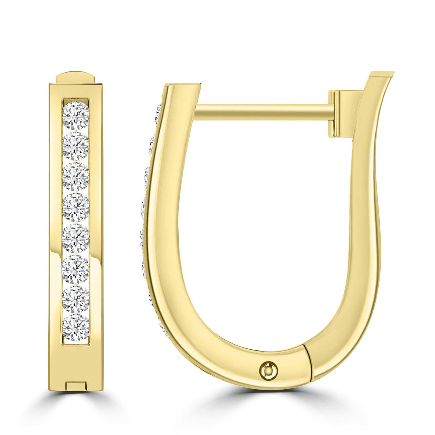 Diamond Huggie Earrings with 0.25ct Diamonds in 9K Yellow Gold - RJO9YHUG25GH