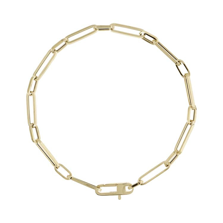 Bracciale in oro giallo 9K con maglie di carta da 20 cm