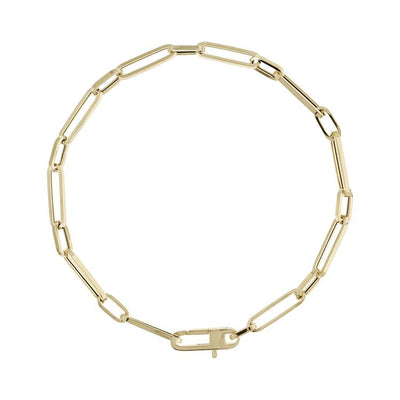 Bracciale in oro giallo 9K con maglie di carta da 20 cm